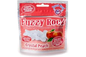 Fuzzy Rock Xylitol Crystal Peach Flavour Clean Teeth Mints For Fresh Breath And Healthy Gums 40g Pack