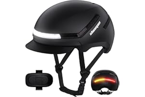 Shinmax Casque Velo Homme et Femme, avec Clignotants, 4 Feux Arrière et Un Feu Avant, Chargement USB, Casque Adulte avec Bord de Chapeau Amovible pour Le E-Bike et S-Pedelec Scooter Electrique