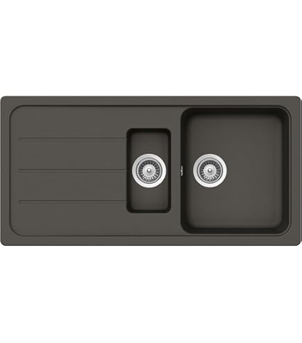 Franke Granitspüle Strata STG 614-86 – Schwarz Matt, 86 Cm, Mit Ablaufgarnitur