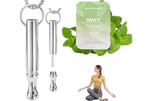 FZDM Breathing Necklace with Resistance, Breathing Necklace for Anxiety Relief, Breathing Exercises, Meditation, Christmas Valentine's Day Birthday Gift for Father, Women, Men