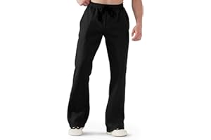 ineepor Baggy Joggers Men Flared Fleece Sweatpants Wide Leg Tracksuit Bottoms with Pockets Elastic Drawstring Loose Fit Trousers Warm Sweat Pants Lounge Gym Sports