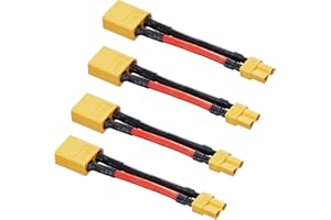 ZHOFONET XT60 Männlich auf XT30 Buchse Steckverbinder Adapter,5 Stück XT-30 zu XT-60 RC Stecker mit 14awg 5cm Draht für RC Drohne LiPo Akku