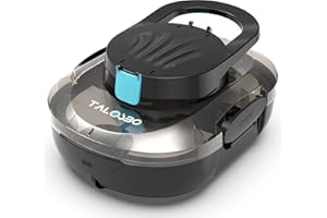 TALOSBO Pleco S1 Poolroboter Akku, Leichter Poolsauger mit Dual-Antriebsmotoren, 80 Min Reinigungszeit, 2,5 Stunden Ladezeit, Auto Parken Poolreiniger für Flache Böden Pools