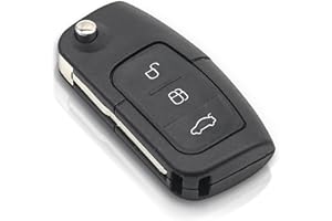 HooRLZ Coque Clé Ford, Compatible pour Ford Focus Fiesta MK7 C-Max S-Max Kuga KA Mondeo MK4 Galaxy Connect Ecosport TéLéCommande, Boitier Clé Ford Focus, Clef Ford Fiesta, Clé C-Max - 3 Boutons