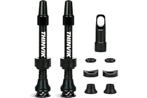 Thinvik Valve Presta Amélioré 48mm pour Pneus Tubeless – Kit Super Léger avec Capuchon et Outil de Démontage (Couleurs et Tailles Variées – Paire) pour Vélo de Course/VTT