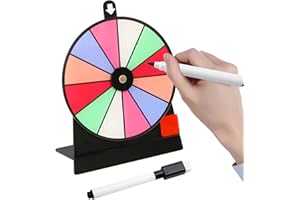 Katslyn Spinning Wheel,Prize Wheel Come with Marker Pen,Spinning Wheel Game,Non-slip Detachable Spin the Wheel with Stand,Erasable Acrylic Spin the Wheel,for Fortune Game,Party and Carnival,12 Slots