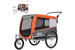 PAPILIOSHOP Zeta - Remolque para el transporte en bicicleta de tu perro, cochecito para mascotas en 3 tallas