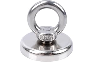 OCEUMAOA Magnete da Pesca Calamite Potenti 80kg Forza Magnete Potente Neodimio Super Magneti Fishing con Anelli,per Industria e Scienza 48mm 1Pezzi