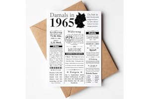 VP-DSGN Geburtstag - 1965 - Postkarte Zeitungsartikel Fakten zum Jahrgang - Deko Geschenkideen zum Geburtstag, Mann Frau - damals in 1965