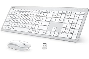 ‎ICLEVER iClever Tastatur Maus Set Kabellos, Wiederaufladbare Kabellose Tastatur und Maus, Deutsch QWERTZ Layout, 2.4 GHz Funk Tastatur mit Maus für PC/Laptop/Smart TV, Weiß
