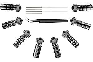iMetrx 8 unidades Boquillas volcano de 0,4 mm, cabezal de impresión M6 de acero endurecido para extrusora J-Head Hotend, compatible con impresoras 3D Artillery/Sidewinder