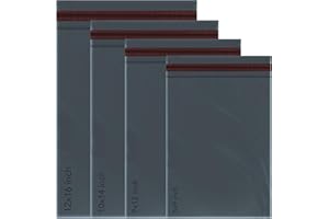 100 Mixed Mailing Poly Postal Self Seal Bags 4 Sizes 25 from Each iSOUL Small to Large Mailing Bags Postage Packaging Assorted Mailers Posting Shipping Post Parcel Package Bags (Black/Grey)