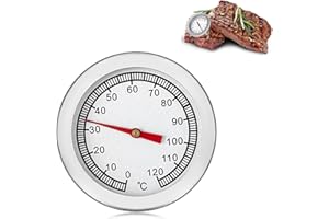 Colexy Termometr do grilla, analogowy, bimetalowy termometr ze stali nierdzewnej 0-120°C do pomiaru temperatury w komorze gotowania, do grillowania, pieczenia, wędzarni, pieca i pieca wędzarniczego