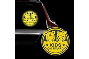 LENIUTOR Kids on Board Autocollant pour voiture, haute intensité, réfléchissant et imperméable, motif bébé dans la voiture, autocollant pour fenêtre, pare-chocs, panneau d'avertissement 20,4 cm (1 pièce)