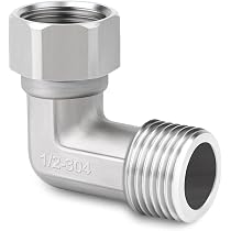 Paire De Tuyaux Flexibles 1/2" X 1/2" BSP 300 Mm - Acier Inox 304 - Pour Robinet Évier Cuisine & Salle De Bain - Sans Plomb - 2