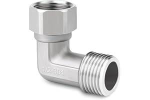 YOGAZEN Edelstahl 90 Grad Winkel, 2 Enden Flexible bewegliche Verbinder, 1/2 Zoll Edelstahl Beweglich Verschraubung, IG/AG Verschraubung, für Wasserinstallationen und Zentralheizungssysteme