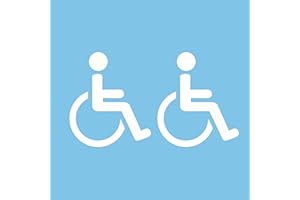 pubblimania 2 Adesivi DISABILI INVALIDI. per Uso Esterno di Auto, Camper, Parabrezza, Scooter, vetri, cartelli, mobili ECC. (Bianco)