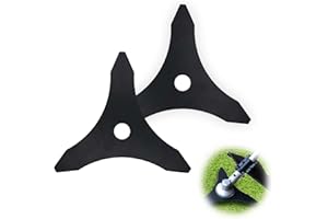 0XBIT Cuchilla Desbrozadora, 2 Piezas Discos Desbrozadora, Diámetro Orificio 25,4 mm, Cuchillas para Desbrozadora Tres Dientes, para Cortacésped