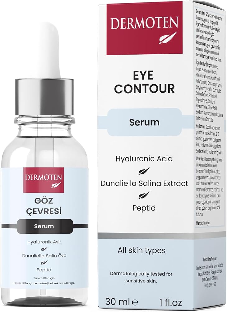 Dermoten Göz Çevresi Bakım Serumu Hyaluronik Asit ve Dunaliella Salina Özlü 30 ml