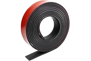 ANBOO Adhesive Neoprene Rubber Strips, 25mm(W) X 3mm(T) X 4m(L), Solid Rubber Sealing Strip Roll for DIY Gaskets, Pads, Flooring Protection, Anti-Vibration, Anti-Slip, Crafts, and Seals