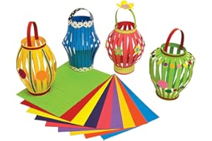 SPRINGBOARD SUPPLIES Springboard Diwali Lanterns Craft Activity Pack - Make Your Own 3D Diwali Decorations - DIY Arts and Crafts for Kids - Early Years Resources - 30-Pack - 22 x 32 cm - Assorted Colours