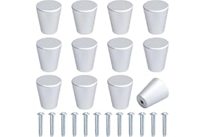 NAEBRO 12 sztuk Metalowe gałki do szuflad Szuflady Szuflady i uchwyty meblowe, aluminiowe klamki do szafek ze śrubami do szuflad Szafki drzwi szafki kuchenne Srebrny