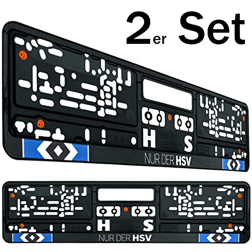 Preisvergleich Produktbild Hamburger SV Nummernschildträger / Kennzeichenverstärker / Kennzeichenrahmen / Kennzeichenhalter 2er Set HSV