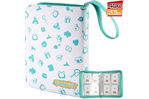 JoyHood Classeur Cartes compatible avec TCG Cartes, Album Carte, Livre Rangement Carte Collection, Porte Cartes à Collectionner, Capacité de 400 Cartes (Blanc, 4 Poches)