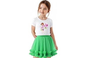 GroYolan Falda de Tutú para Niñas, Suave Falda de Tul para Niñas y Bebé, 2 Capas Falda Tutu con Forro, Volantes Princesa Faldas Fiesta Ballet Danza Carnaval Cosplay 1-10 Años