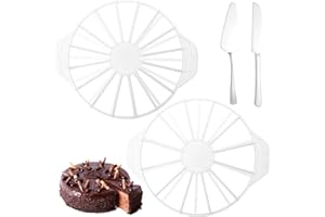 Neikafan 2 Piezas Cortador de Tartas en 10/12 14/16 Porciones Marcador de Tartas Corta 12 Porciones, Cuchillo y Pala para Servir Tartas Marcador de Raciones para el Lavavajillas