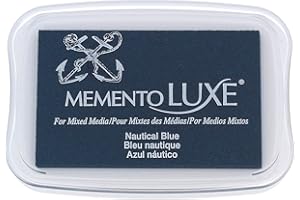 Tsukineko Memento Luxe de tamaño Natural náutico-Tampón para Sello, Color Azul, Madera, Nautical Blue, OS