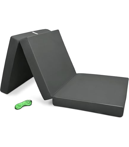 Matelas Pliant CloudComfort 70x195 Cm - Hauteur 10 Cm, Poignée Et Sangle - Idéal Invités, Camping, Motif Chat