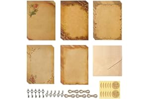 Tucireat Papel de Carta 20 Papel Carta10 Sobres Papel Sobres Kraft Papeles y Sobres Vintage Sobres Regalo Papeles de Carta Antiguos Sobres Papel Kraft para Invitaciones Tarjetas de Felicitación