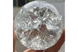 HXSCOO 4/5/6/8 cm Crepa di Ghiaccio Sfera di Cristallo Sfera Magica di Vetro Feng Shui Ornamento Fontana di Acqua rocciosa Palla Bonsai Soggiorno Decorazioni for la casa (Size : 4cm)