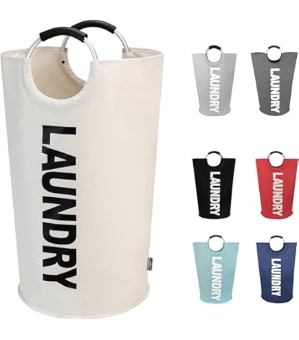 Lifewit Cube Vuile Kleding 90L, Grote Tas met Handvat voor Vuile Kleding, Opvouwbare Mand voor Kleding/Handdoeken/Dekens/Speelgoed, Handige Wasmand voor Appartement/Woon/Badkamer, Zilverwit