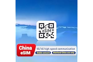 MEWFI Esim Card, Mainland China SIM Card 10 Days 3 GB, Only Compatible with eSIM Device, Activation Required, 4G High-speed Communication Network