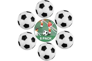 CHUANGOU Set di 6 biliardino Palla rimbalzante in Gomma per Gioco Tavola Biliardino 32 mm(Bianco e Nero)