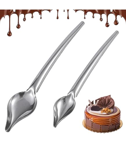 Matita per pittura su salsa, cucchiai da disegno a becco affilato da chef in acciaio inossidabile per decorare piatti da dessert