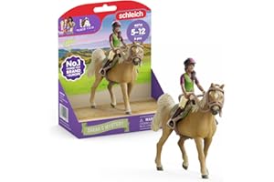 schleich HORSE CLUB | Sarah & Mystery 42714 | bewegliche Mädchenfigur | mit Pferde Zubehör | tolles Geschenk für Mädchen und Jungen | Pferde Spielzeug ab 5 Jahren | 10 Teile | exklusiv bei Amazon