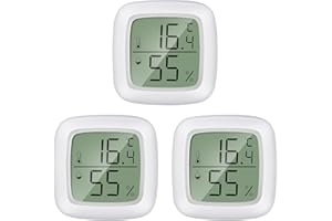 PAIRIER 3 Pezzi Igrometro Digitale Termometro Ambiente Interno,Confezione da mini Igrometro per Interni, Adatto per Serre, Camere da Letto, Cantine, Incubatrici per Rettili, Armadi