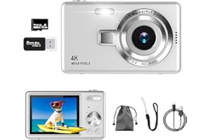 ACBAETA Appareil Photo Numérique, 4K​​ Autofocus 50MP Appareil Photo Enfant, Zoom 16X, Flash, Anti-Shake, ​​Appareils Photo Numériques Compact​​ Portable Petit Prêt à Shooter pour Enfants Adultes ​​Débutants​