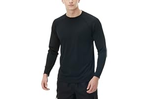 TSLA Men's Rashguard Swim Shirts, UPF 50+ Loose-Fit Long Sleeve Shirts, Cool Running Workout SPF/UV Tee Shirts