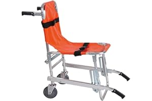 GLJY EMS Aluminum Alloy Stair Chair - Lightweight Folding Ambulance Fireman Evacuation Chair for Ambulance with Quick Release - Orange