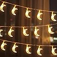 MODALI 100 LED Ramadan String Lights, Star Moon Lights Ramadan Decorations for Home, Extendable for Indoor, Outdoor, Party, Tree, Garden, Eid, Islamic Wall Decor (MOON)