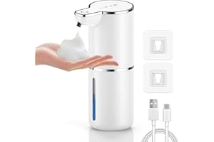 maxtachi Automatyczny Bezdotykowy Dozownik do Mydła w Pianie|Elektryczny Dozownik z Czujnikiem Ruchu|Regulacja Ilości Piany|Ładowanie USB|Montaż na Ścianie|do Kuchni, Łazienki, Szkoły