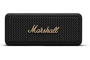 Marshall Emberton Bluetooth Portatif Haut-Parleur, Sans Fil, Résistant à l'eau Enceinte- Noir et Laiton
