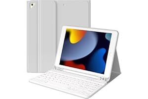 TQQ Custodia Tastiera per iPad (9a, 8a e 7a generazione), Cover con Italiano Tastiera QWERTY, per iPad 10.2", iPad Pro 10.5", iPad Air 3