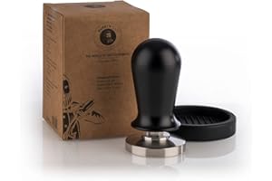 Buddy´s Bar - Barista Edition, pressacaffè di Alta qualità, Ø 51 mm, Base Altezza: 10 cm, in Acciaio Inox, Timbro Espresso per portafiltro da 51 mm, tampone da caffè con Tappetino in Silicone