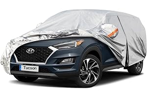 Telo Copriauto, Kayme SUV Copertura per Auto Impermeabile, Compatibile con 2004-2025 Hyundai Tucson, Anti UV Anti Vento Antipolvere a 6 Strati con Cerniera e in Cotone.(Consegna in 3-7 giorni)