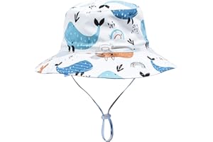 Happy Cherry - Cappello da Sole Estivo Neonato Bambina Bambino Bambini Berretto da Pescatore per Spiaggia Vacanza Viaggio Outdoor Bucket Hat Anti-UV Cappelli con Ala Protezione Solare - 0-6 Anni